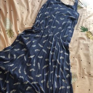 Long blue feathered maxi dress from H&M